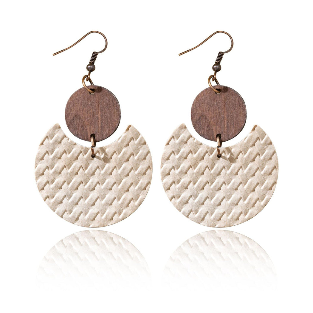 Earedge - Black Floral Round Earrings 10004