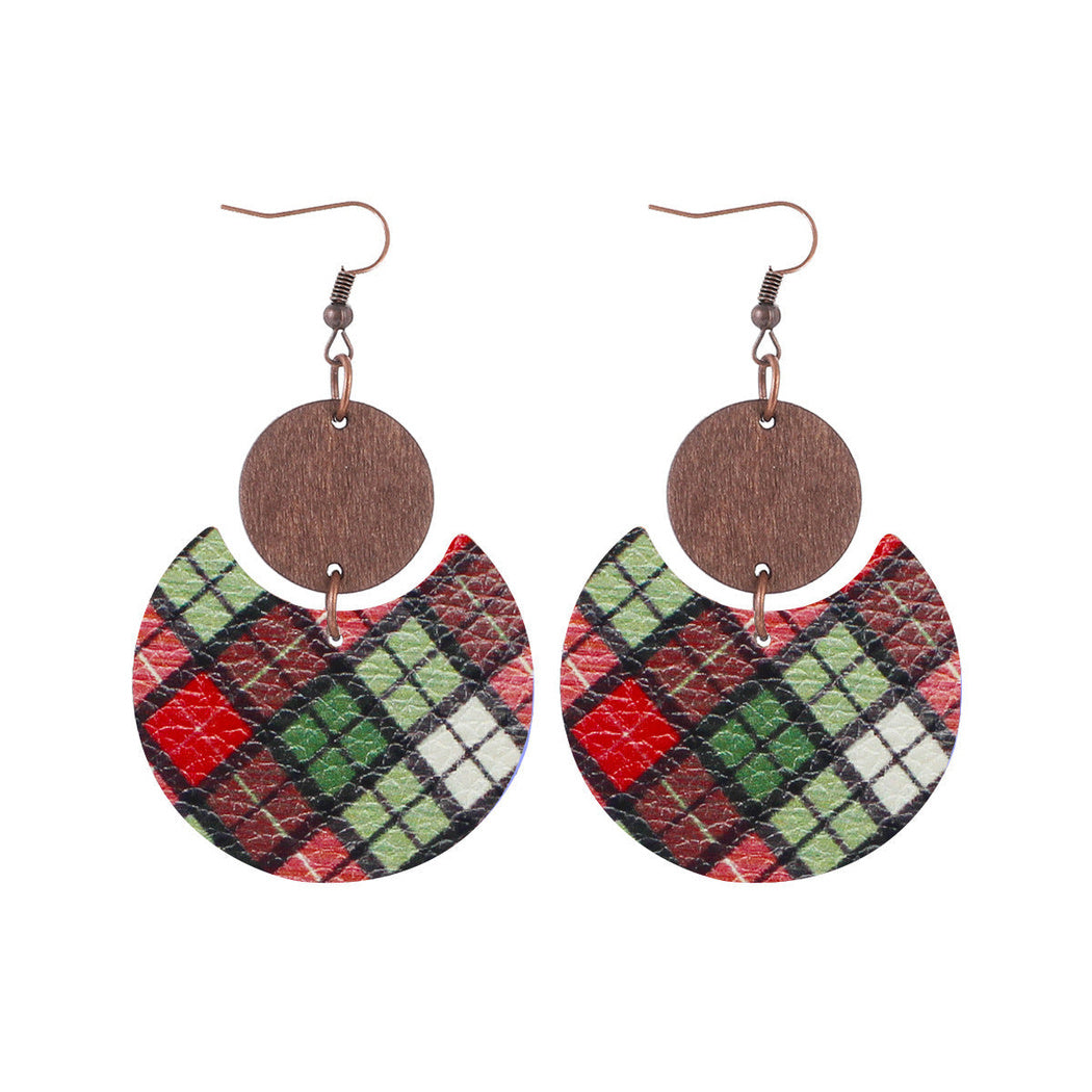 Earedge - Black Floral Round Earrings 10994