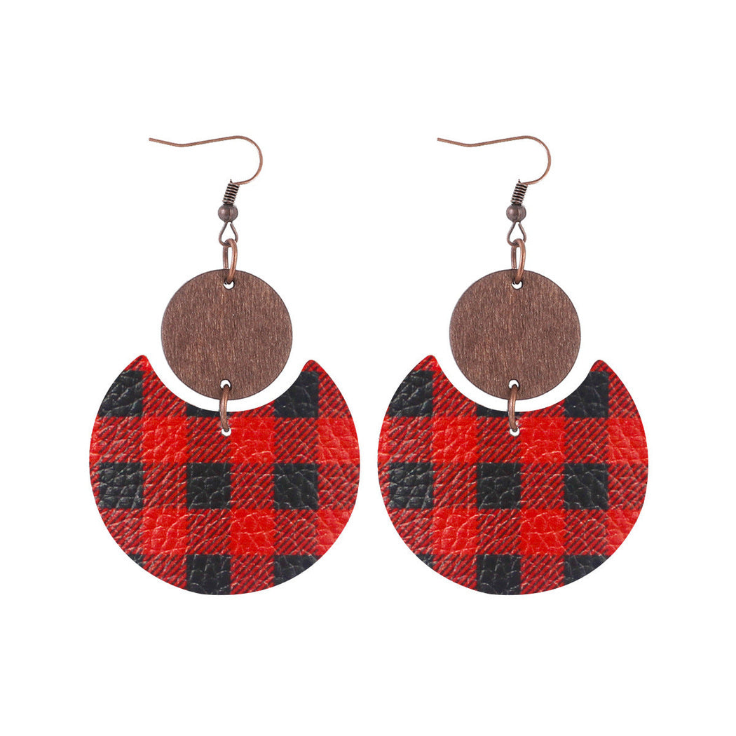 Earedge - Black Floral Round Earrings 10995