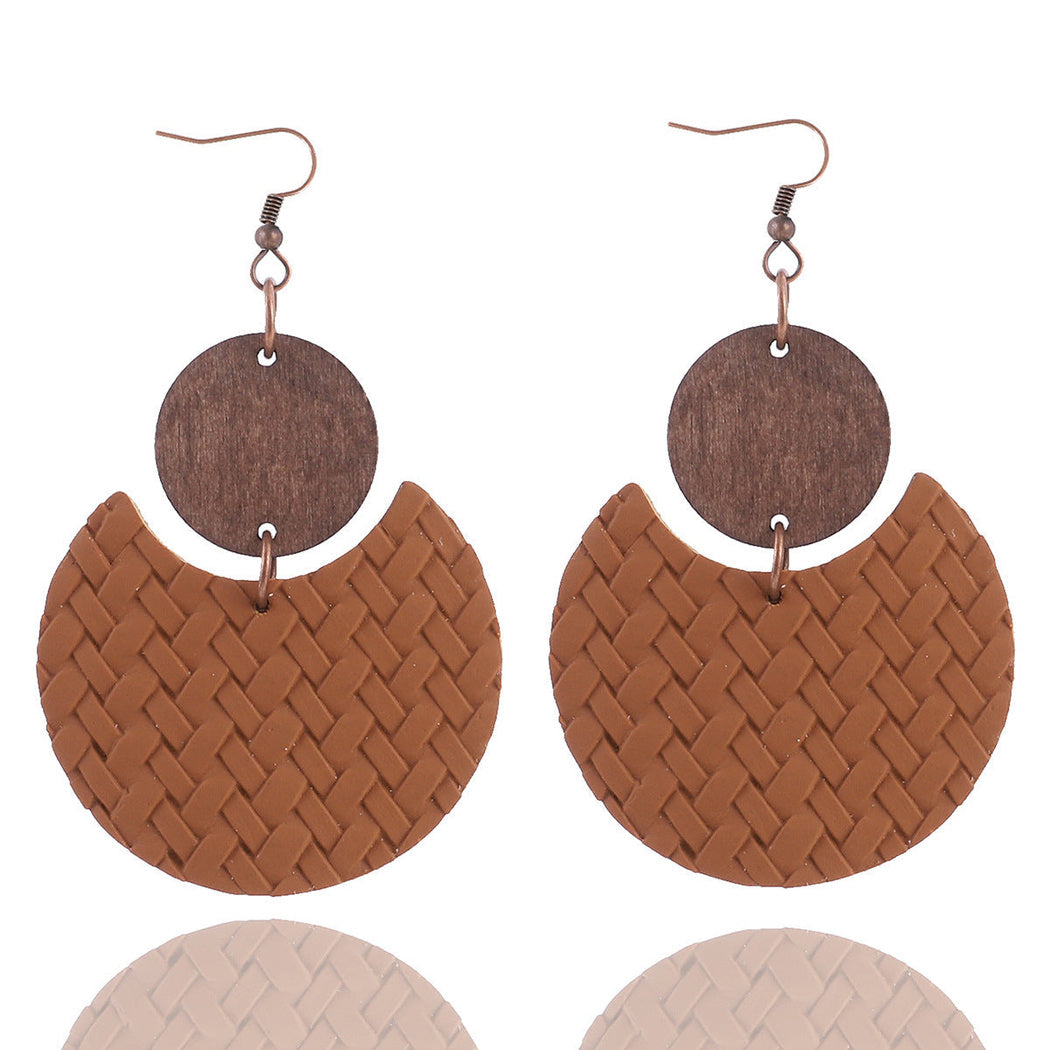 Earedge - Black Floral Round Earrings 10997