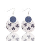 Earedge - Black Floral Round Earrings 11953