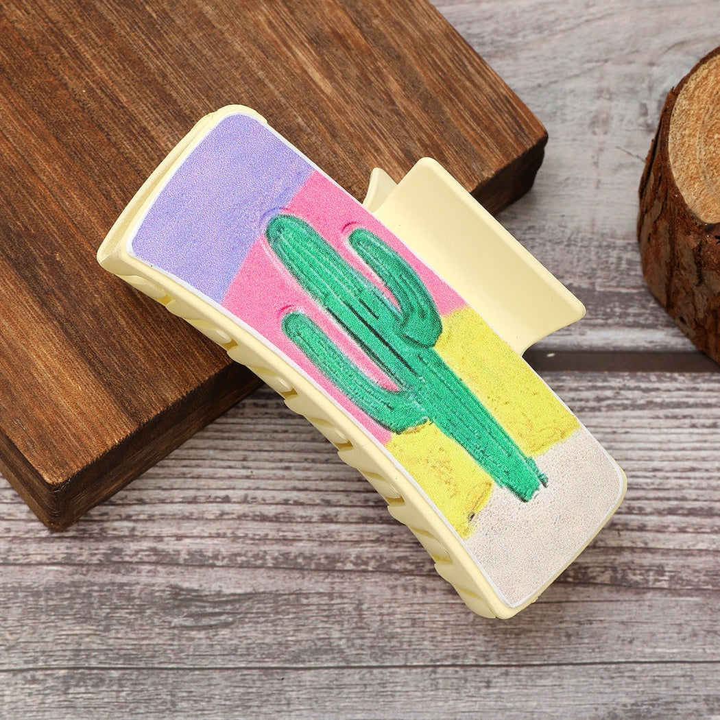 Beau - Pastel Cactus Letter Hair Claw