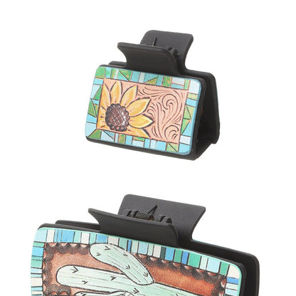 Beau - Sunflower Cactus Print Hair Claw