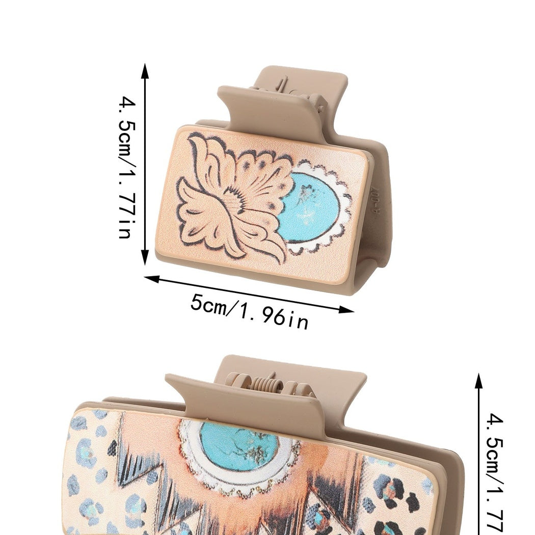 Beau - Sunflower Cactus Print Hair Claw