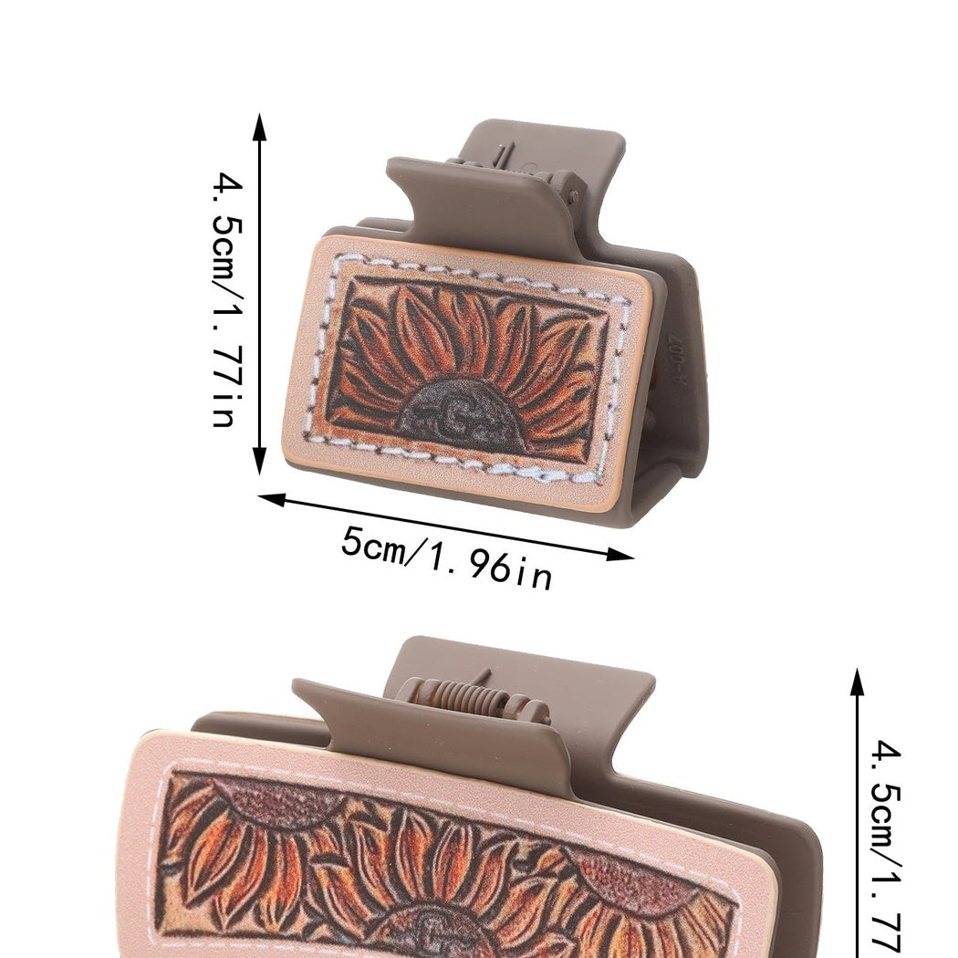 Beau - Sunflower Cactus Print Hair Claw