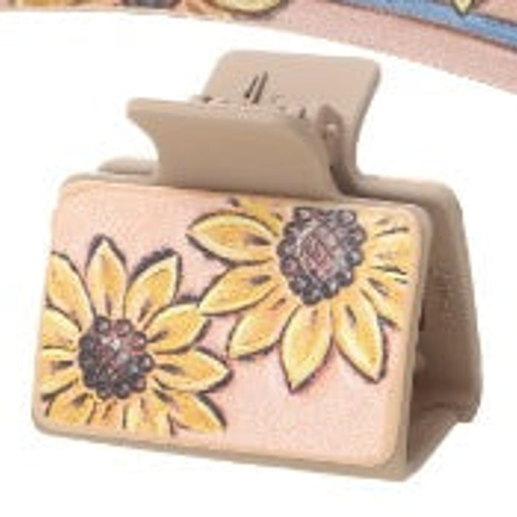 Beau - Sunflower Cactus Print Hair Claw 90282小夹子
