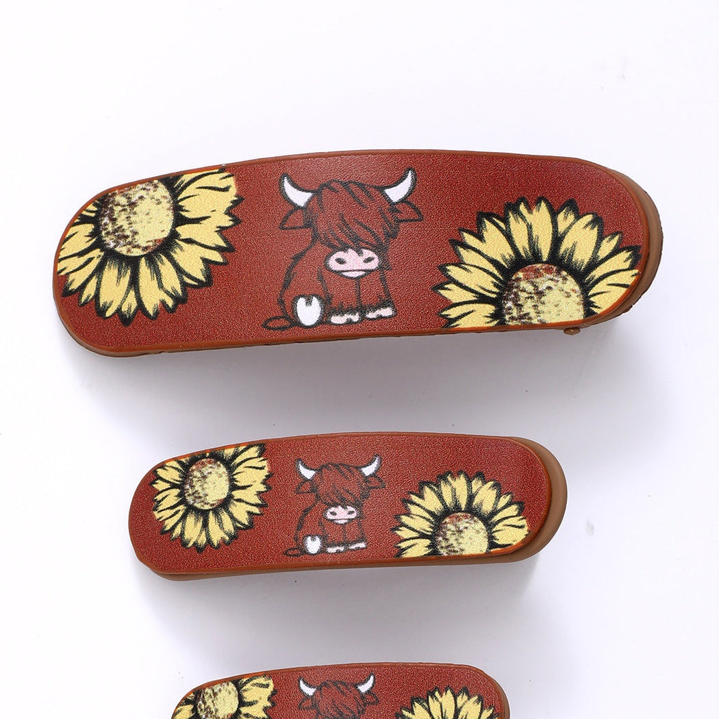 Beau - Western Bull Skull Letter Hair Claw