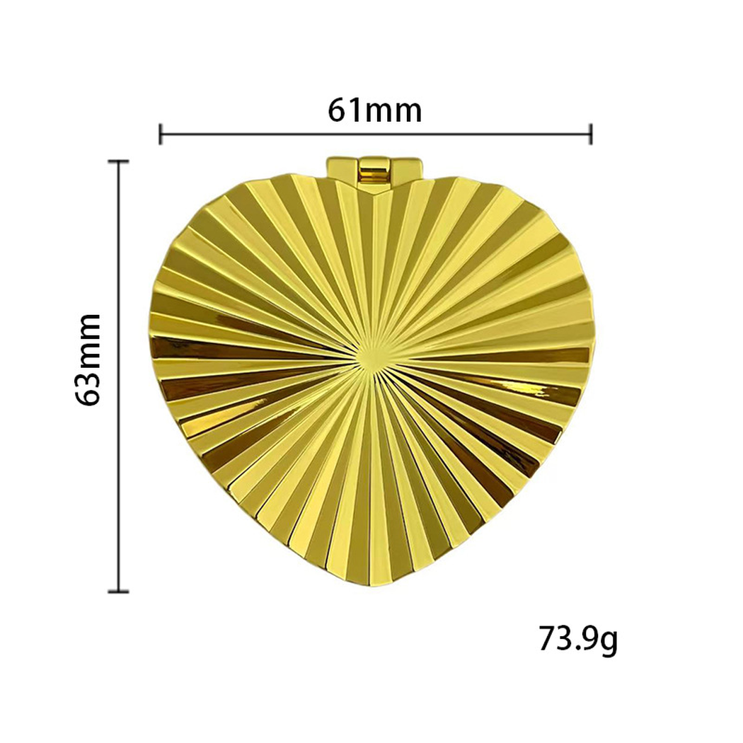 Heart compact mirror dimensions: 61 × 63 mm; 73.9 g