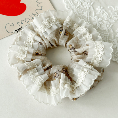 Gifty - Lace Trim Floral Scrunchie - Single variant
