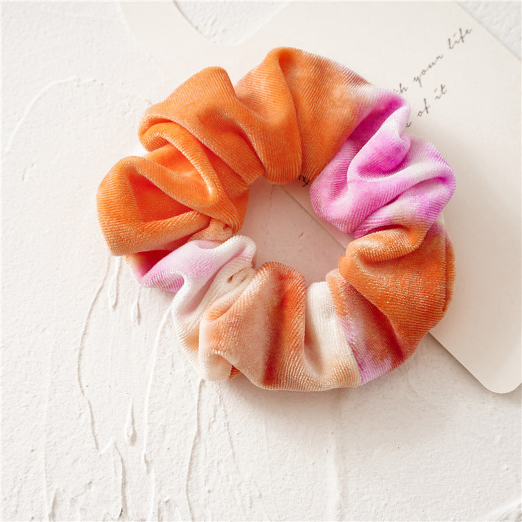 Gifty - Tie-Dye Velvet Scrunchie - Orange variant