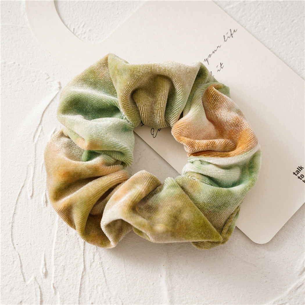 Gifty - Tie-Dye Velvet Scrunchie - Green variant