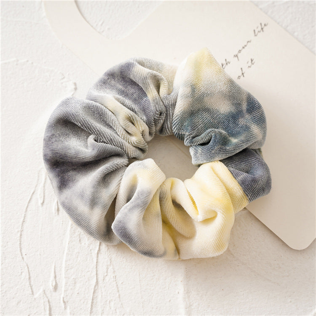 Gifty - Tie-Dye Velvet Scrunchie - Gray variant