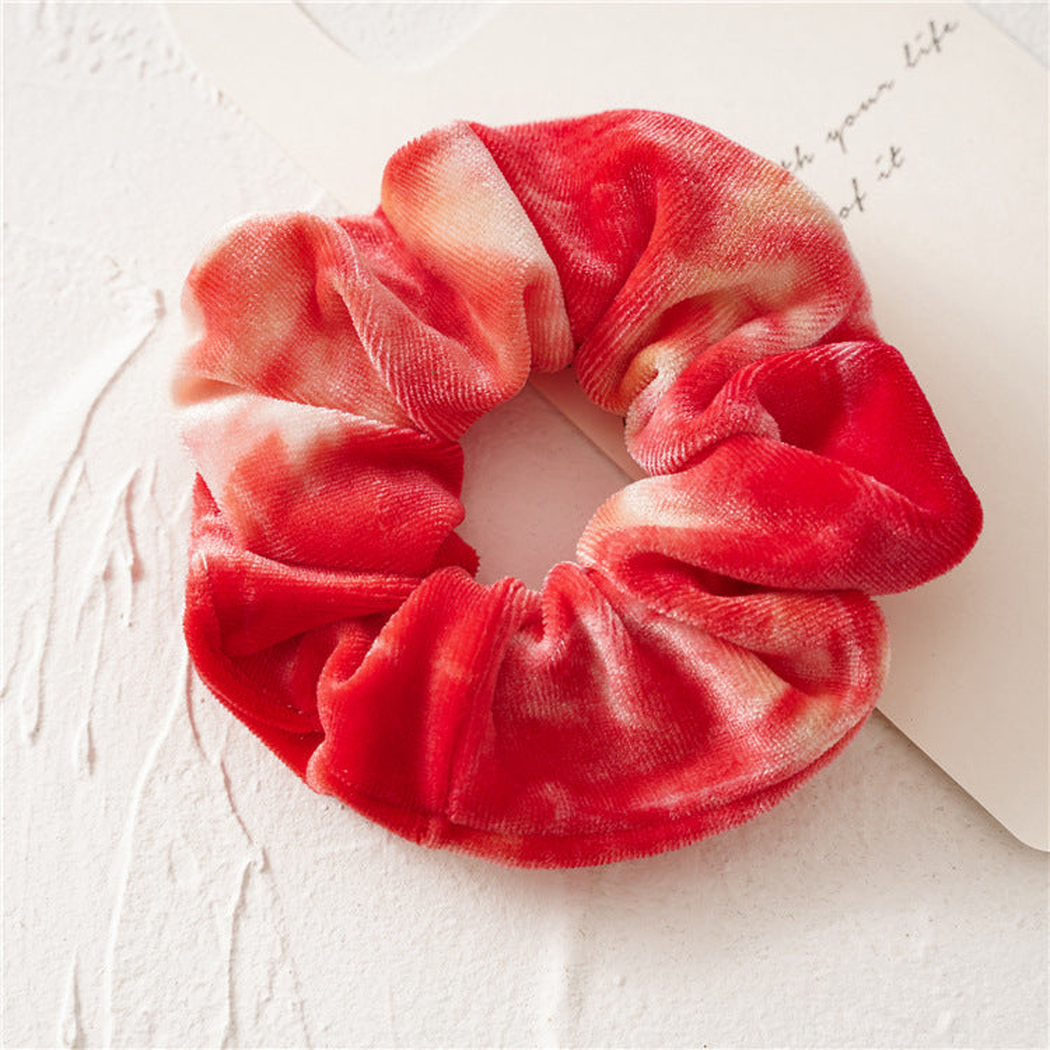 Gifty - Tie-Dye Velvet Scrunchie - Red variant