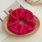 Gifty - Solid Knit Oversized Scrunchie - Fuchsia variant