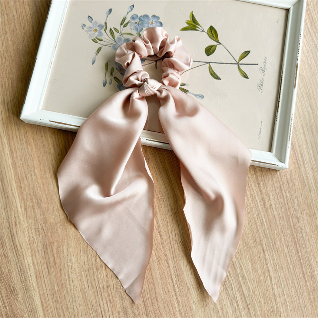 Gifty - Solid Satin Scarf Scrunchie - Champagne variant