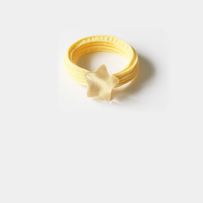 Yellow Gifty - Star Bead Hair Tie on neutral background