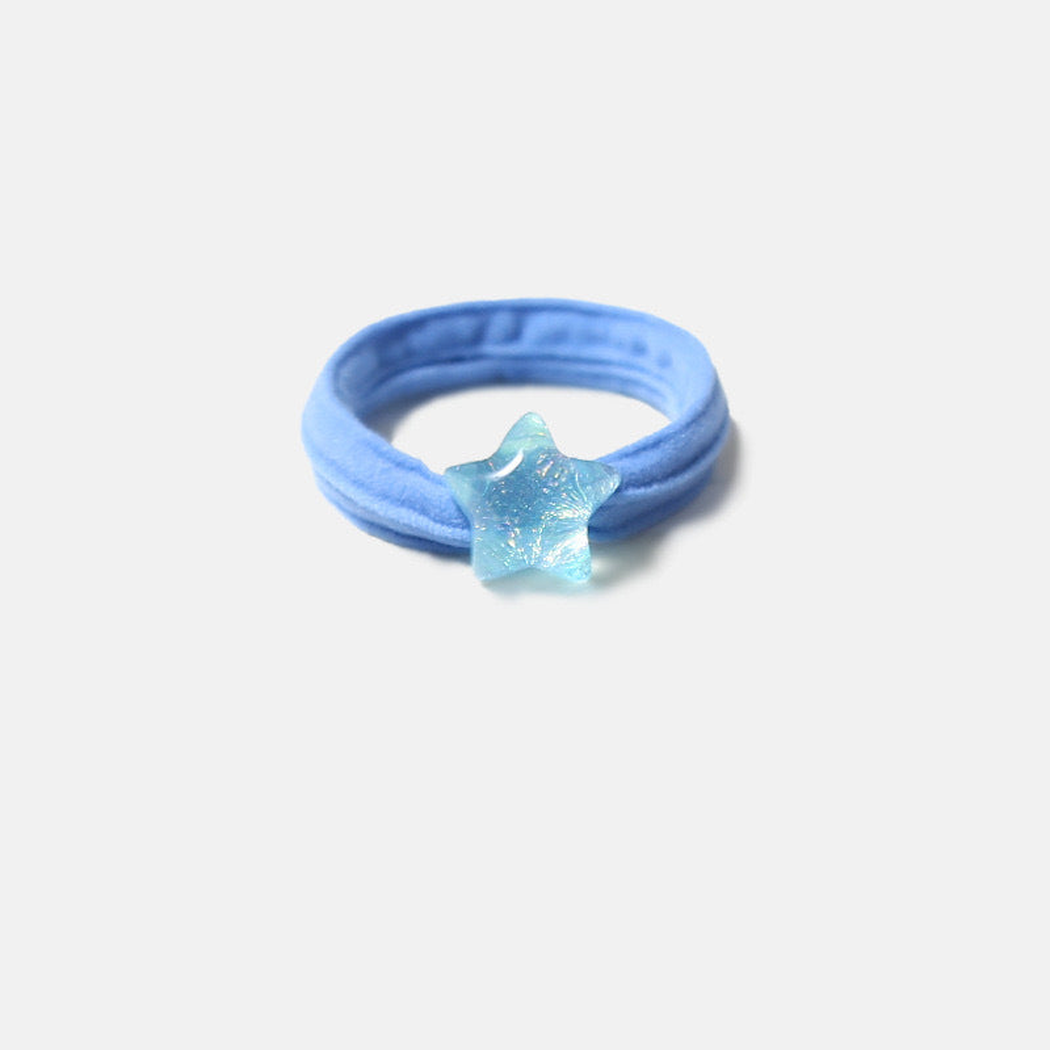 Blue Gifty - Star Bead Hair Tie on neutral background