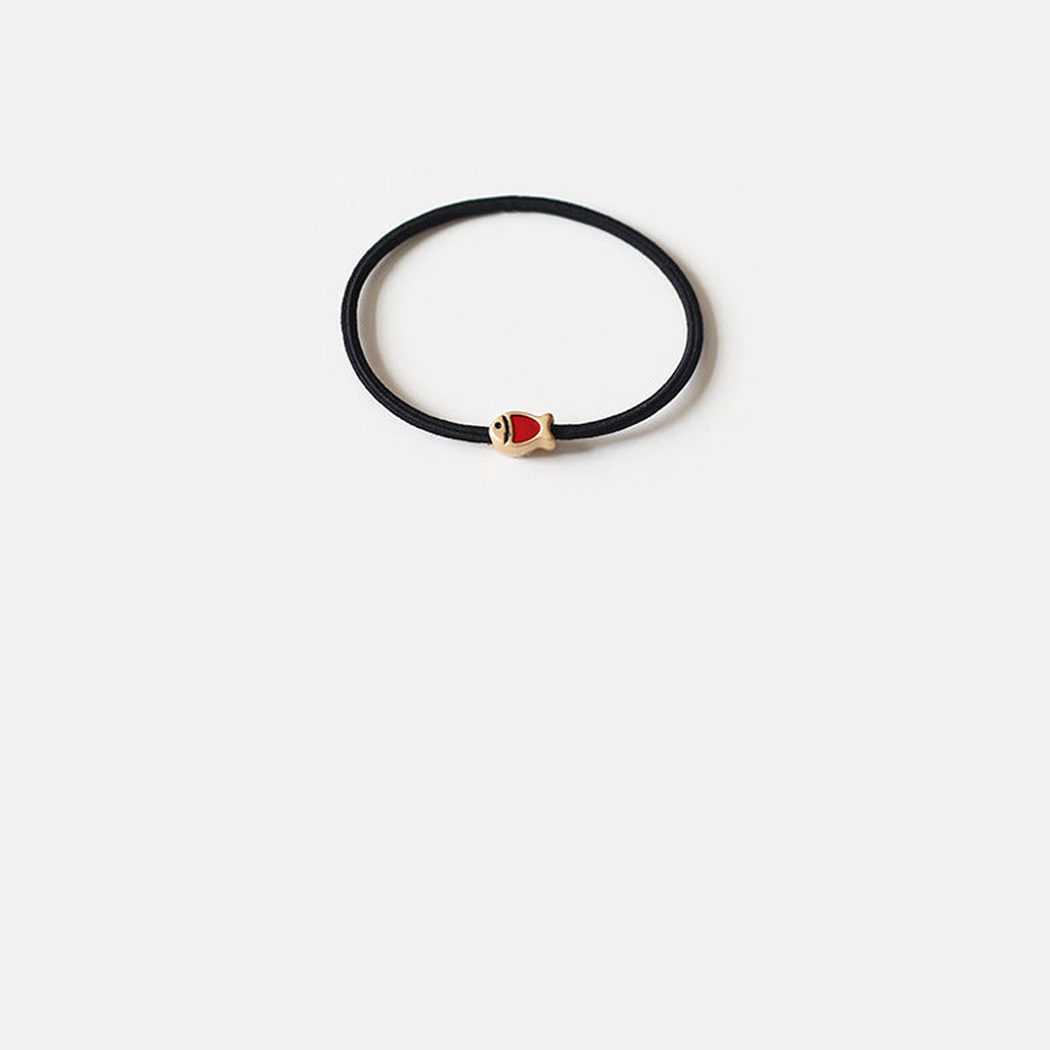 Fish Gifty - Fish Flower Charm Hair Tie on neutral background