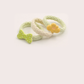 Green3Pc Gifty - Round Bead 3-Piece Hair Tie Set on neutral background