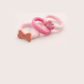 Pink3Pc Gifty - Round Bead 3-Piece Hair Tie Set on neutral background