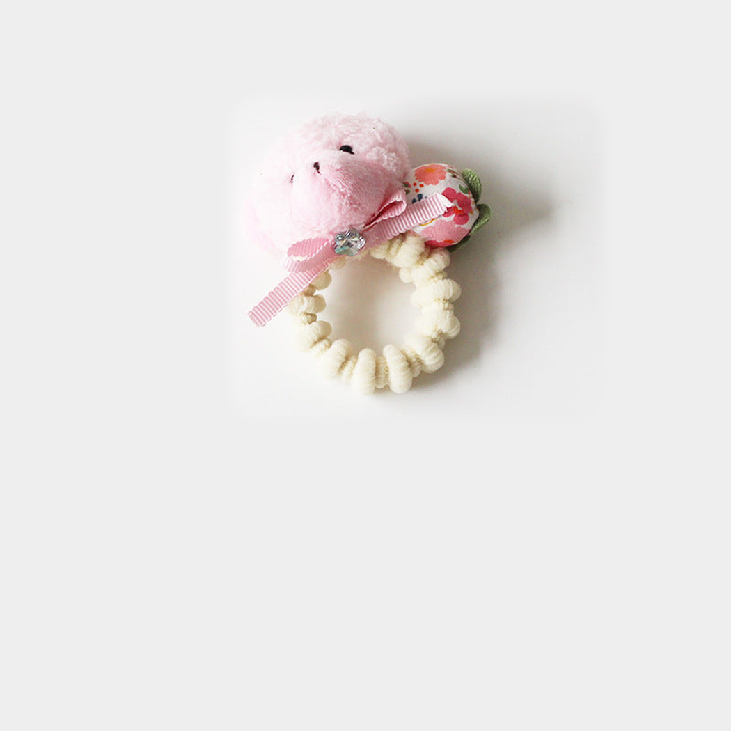 BearPink Gifty - Bunny Bear Hair Tie on neutral background