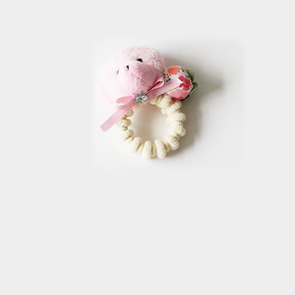 BearPink Gifty - Bunny Bear Hair Tie on neutral background