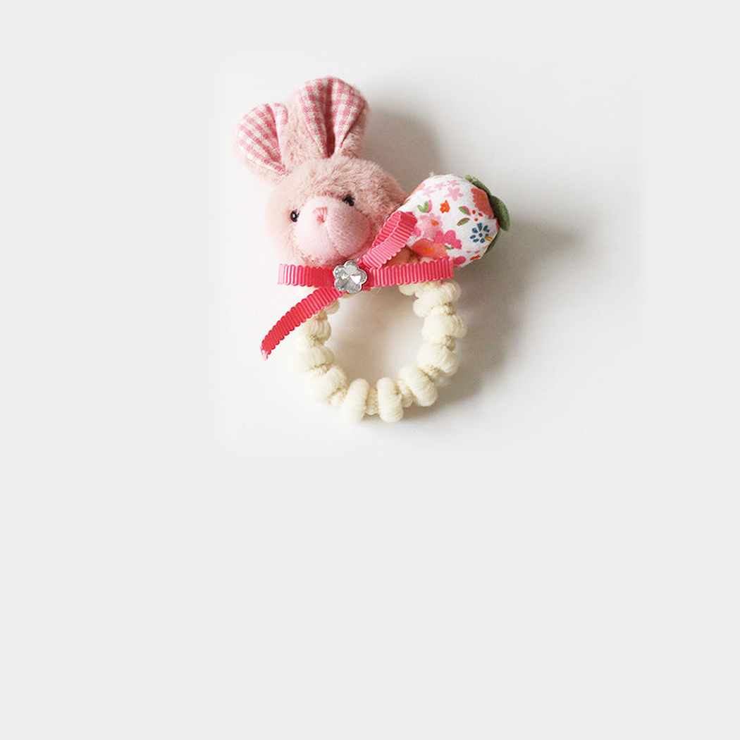 BunnyPink Gifty - Bunny Bear Hair Tie on neutral background