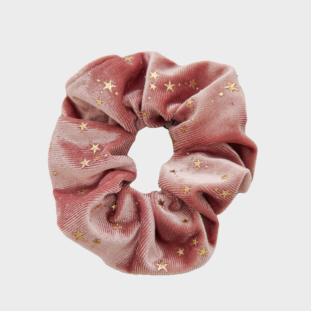 StarPink Gifty - Star Plush Scrunchie on neutral background