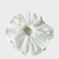OpenWhite Gifty - Gathered Openwork Scrunchie on neutral background
