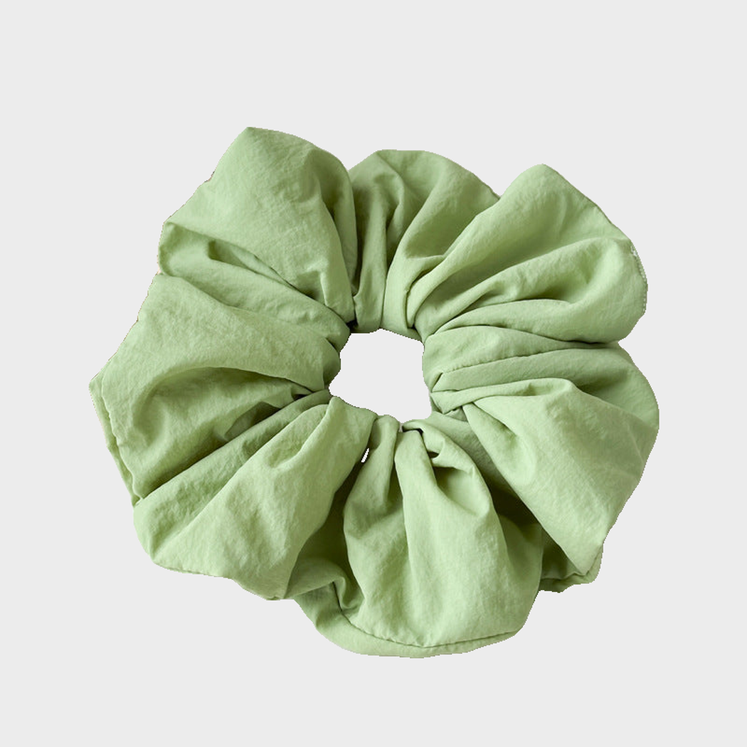 Green Gifty - Pastel Padded Scrunchie on neutral background