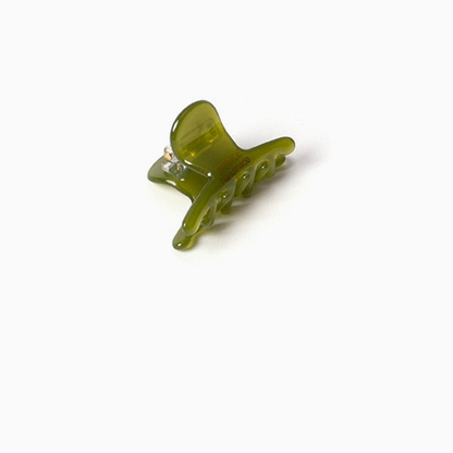 Green Beau - Marbled Mini Hair Claw on neutral background
