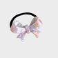 IridPurPnk Gifty - Iridescent Bow Hair Tie on neutral background