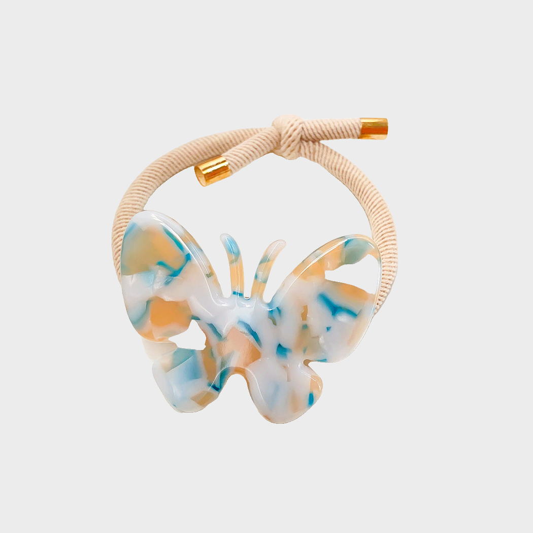 FlrlWhite Gifty - Butterfly Charm Hair Tie on neutral background