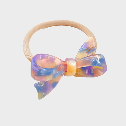 FlrlPurp Gifty - 3D Bow Hair Tie on neutral background