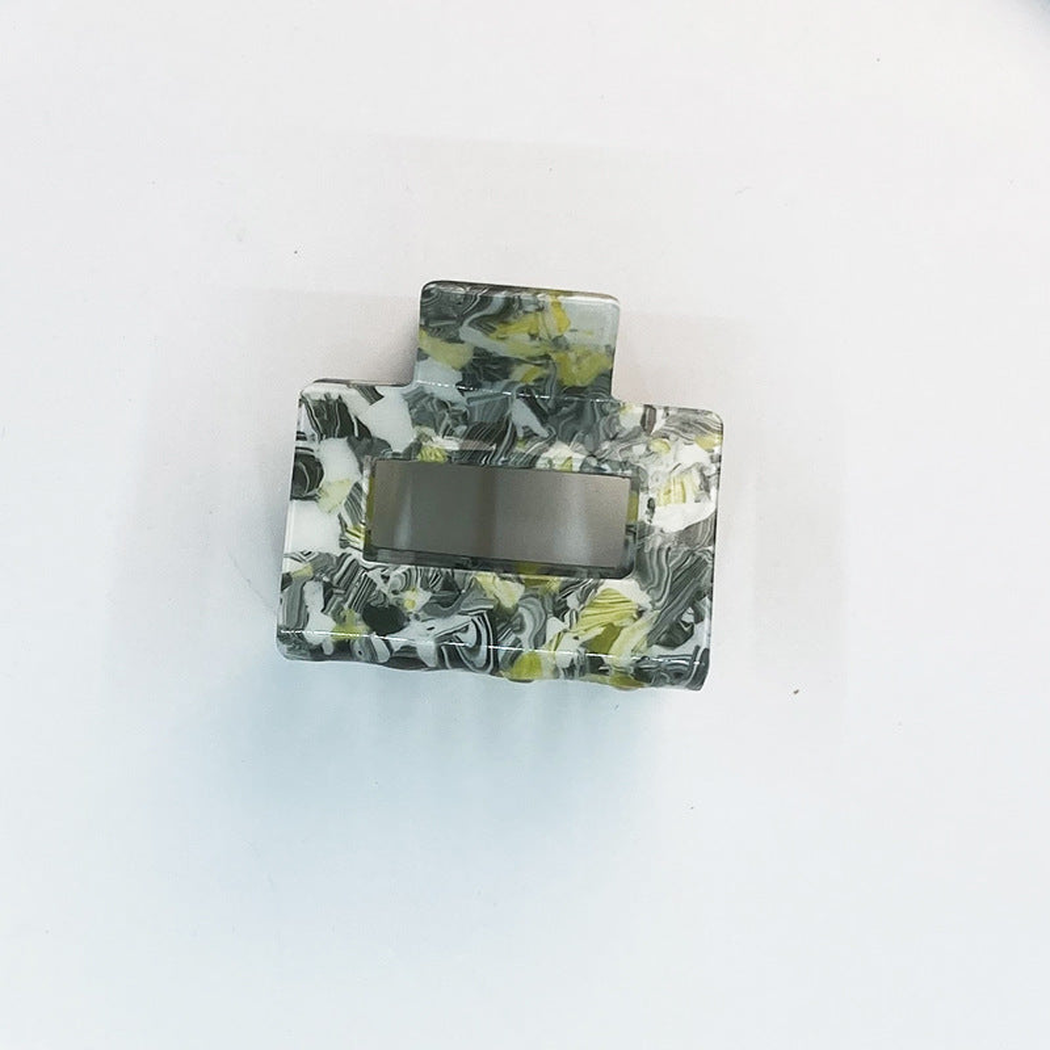 Beau - Marbled Square Hair Claw - GreenMarble variant