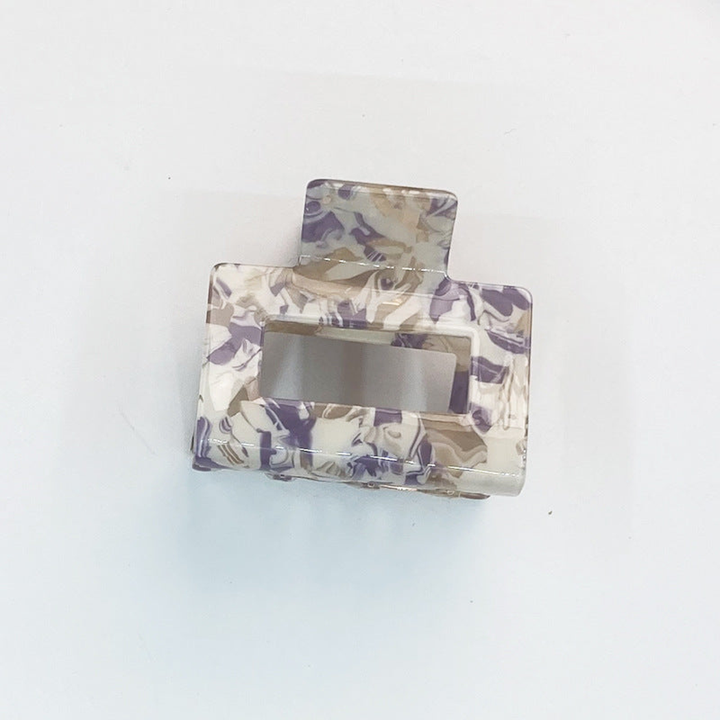 Beau - Marbled Square Hair Claw - PurpleMarbl variant