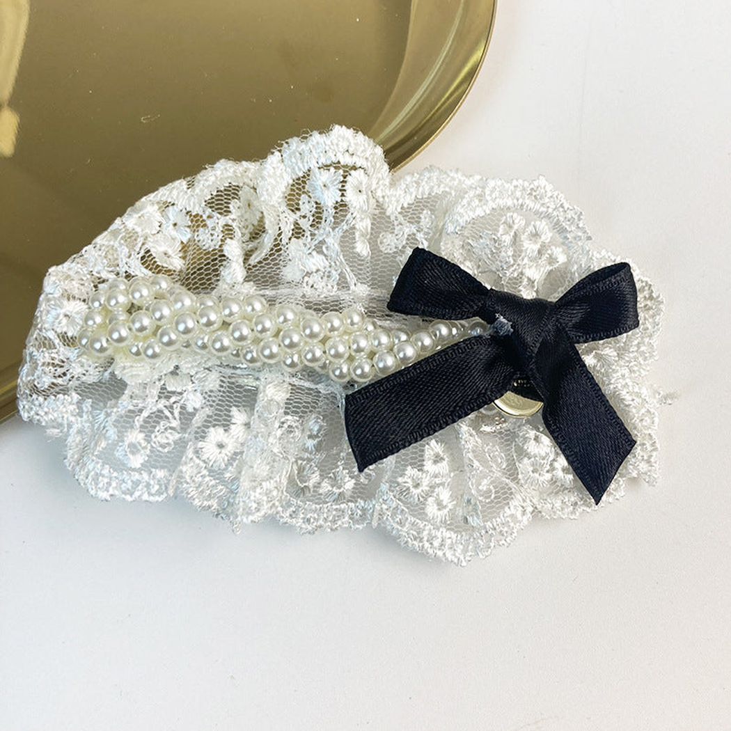 Beau - White Lace Floral Hair Clip Collection - BowLaceBar variant