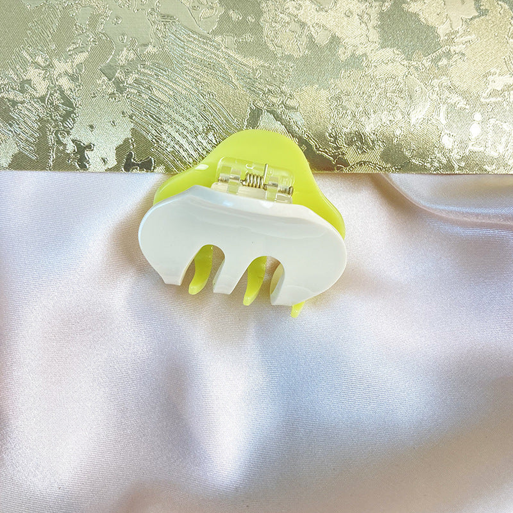 Beau - Colorblock Geometric Hair Claw - YellowWhite variant
