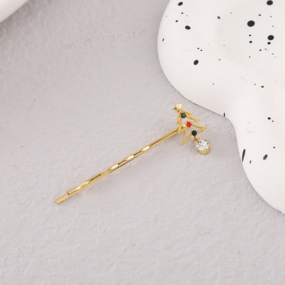 Beau - Christmas Rhinestone Tree Barrette - GreenTree variant
