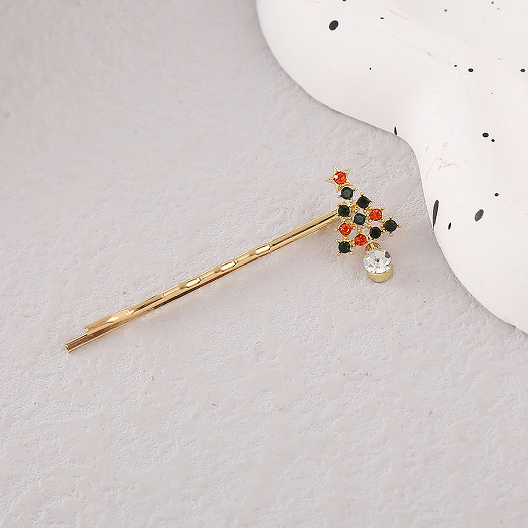 Beau - Christmas Rhinestone Tree Barrette - CrystalTree variant
