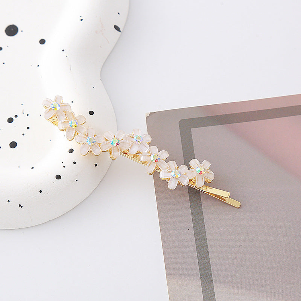 Beau - Opal Floral Gold Tone Hair Clip Collection - CryFlwrBar variant