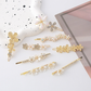 Beau - Opal Floral Gold Tone Hair Clip Collection - EightPcSet variant