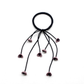 Gifty - Floral Tassel Braided Hair Tie - BlackMauve variant