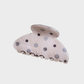 SemiGray Beau - Polka Dot Woodgrain Hair Claw on neutral background