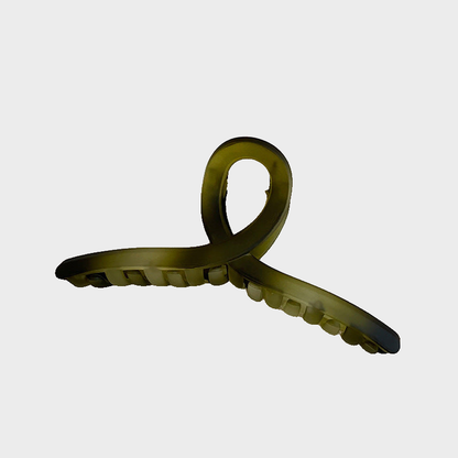 LoopClaw Beau - Olive Matte Geometric Hair Claw Collection on neutral background
