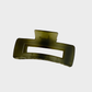 RectClaw Beau - Olive Matte Geometric Hair Claw Collection on neutral background