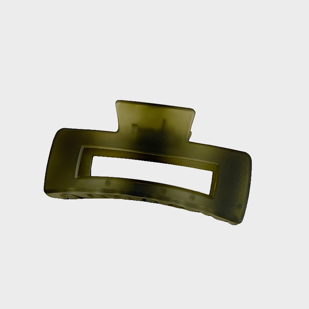 RectClaw Beau - Olive Matte Geometric Hair Claw Collection on neutral background