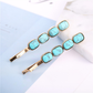 Beau - Geometric Cabochon Side Barrette Collection - RectAntqGd variant
