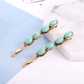 Beau - Geometric Cabochon Side Barrette Collection - OvalAntqGd variant