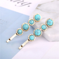 Beau - Geometric Cabochon Side Barrette Collection - RoundAntqGd variant